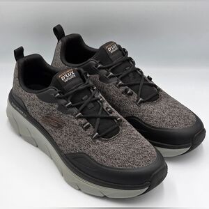 Skechers Men's 11.5 Relaxed Fit D'Lux Walker 2.0 Steadyway Sneakers Gray Black